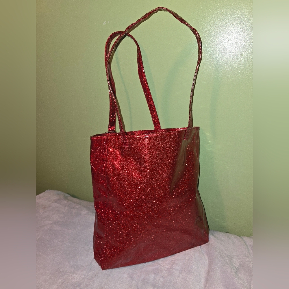 MARC JACOBS FRAGRANCE RED SHIMMER TOTE BAG - Picture 5 of 8